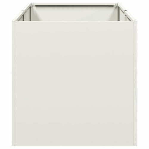 Plantekasse i hvid koldvalset stål - 40 × 80 × 40 cm, åben bund