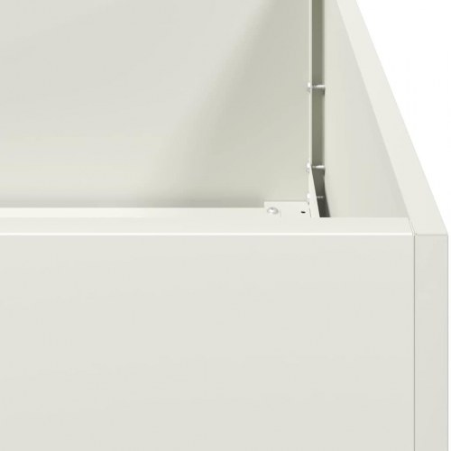 Plantekasse i hvid koldvalset stål - 40 × 80 × 40 cm, åben bund