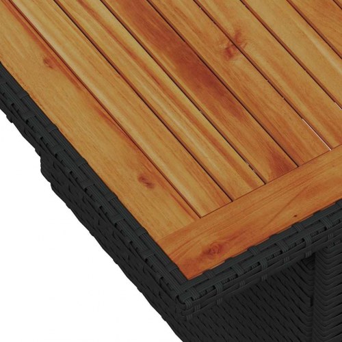 Havesofa Sæt med opbevaring 9 stk Sort Poly rattan