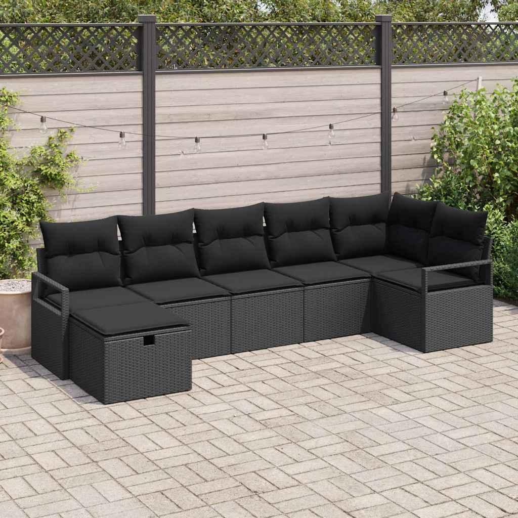 Sofa Sæt med pude 5 stk polyrattan