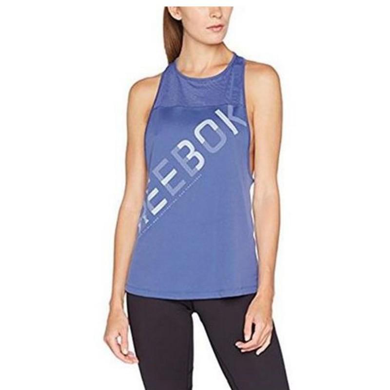 Tank top kvinder Reebok Wor Graphic Mesh Tank Blå M
