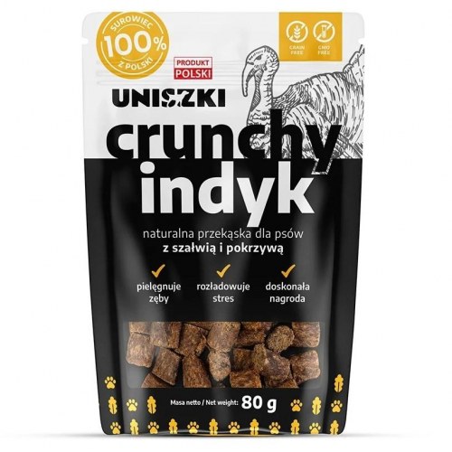 UNISZKI Crunchy kalkun med salvie og brændenælde – hundegodbid – 80 g
