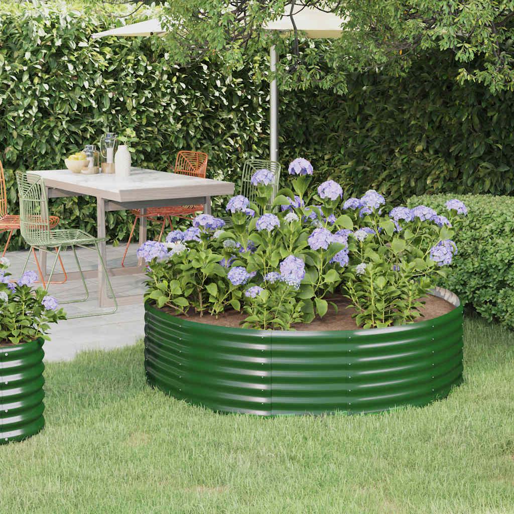 Plantekasse 140x140x36 cm galvaniseret stål grøn