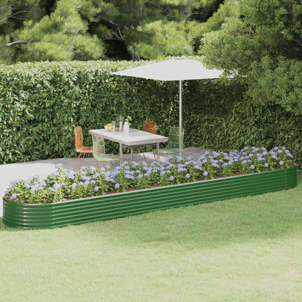 Plantekasse 507x100x36 cm galvaniseret stål grøn