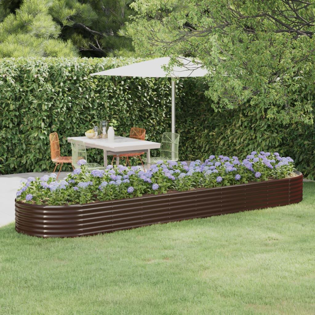 Plantekasse 396x100x36 cm galvaniseret stål brun