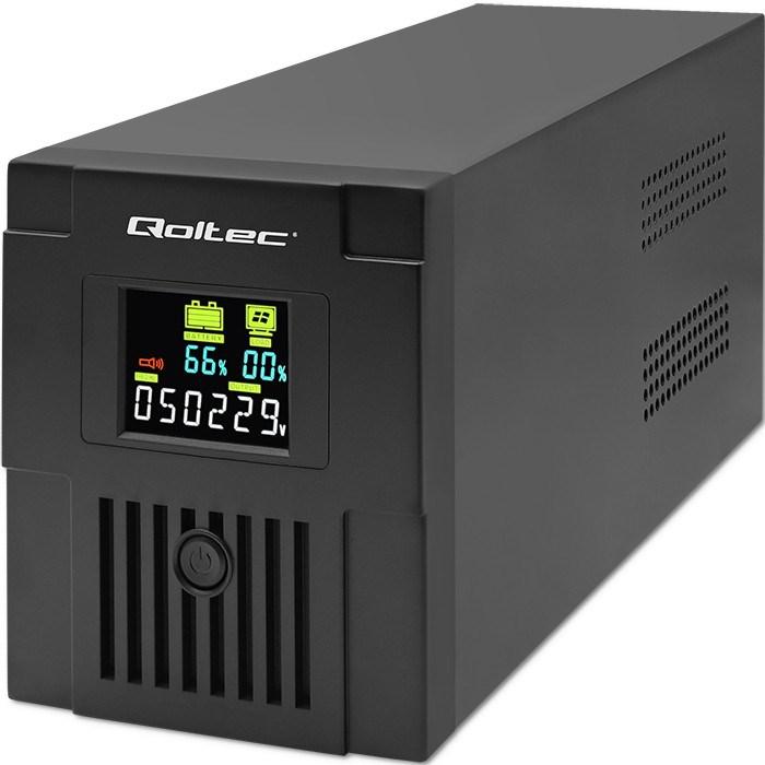 UPS nødstrøm – Qoltec Line-Interactive 1,5 kVA / 900 W, 2 udtag