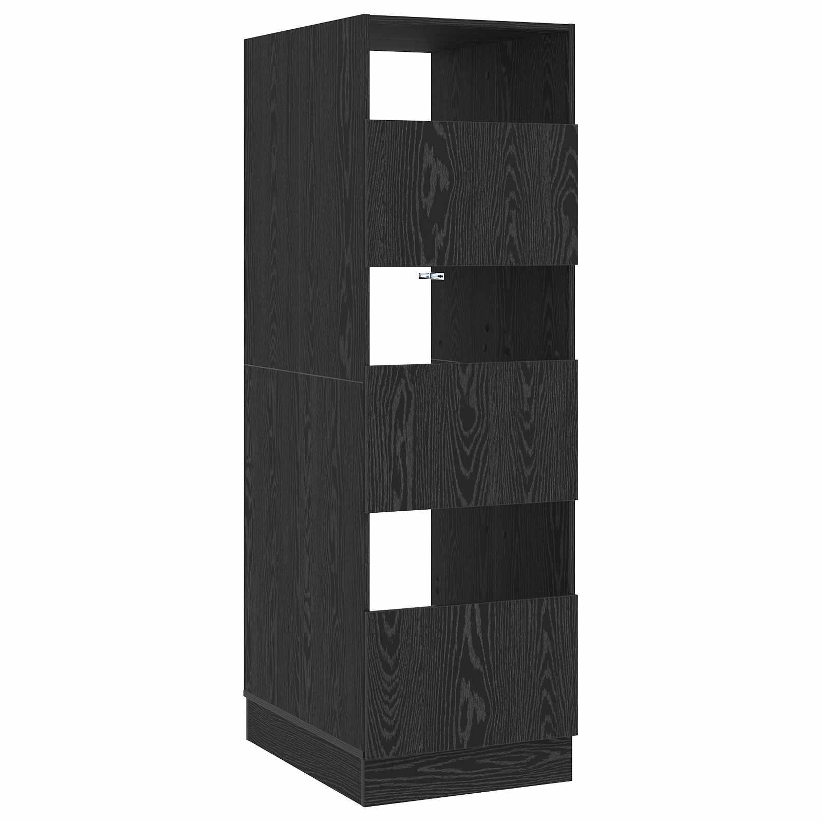 vidaXL Vaskeskab med dør Sort eg 50 x 68 x 162 cm Konstrueret træ