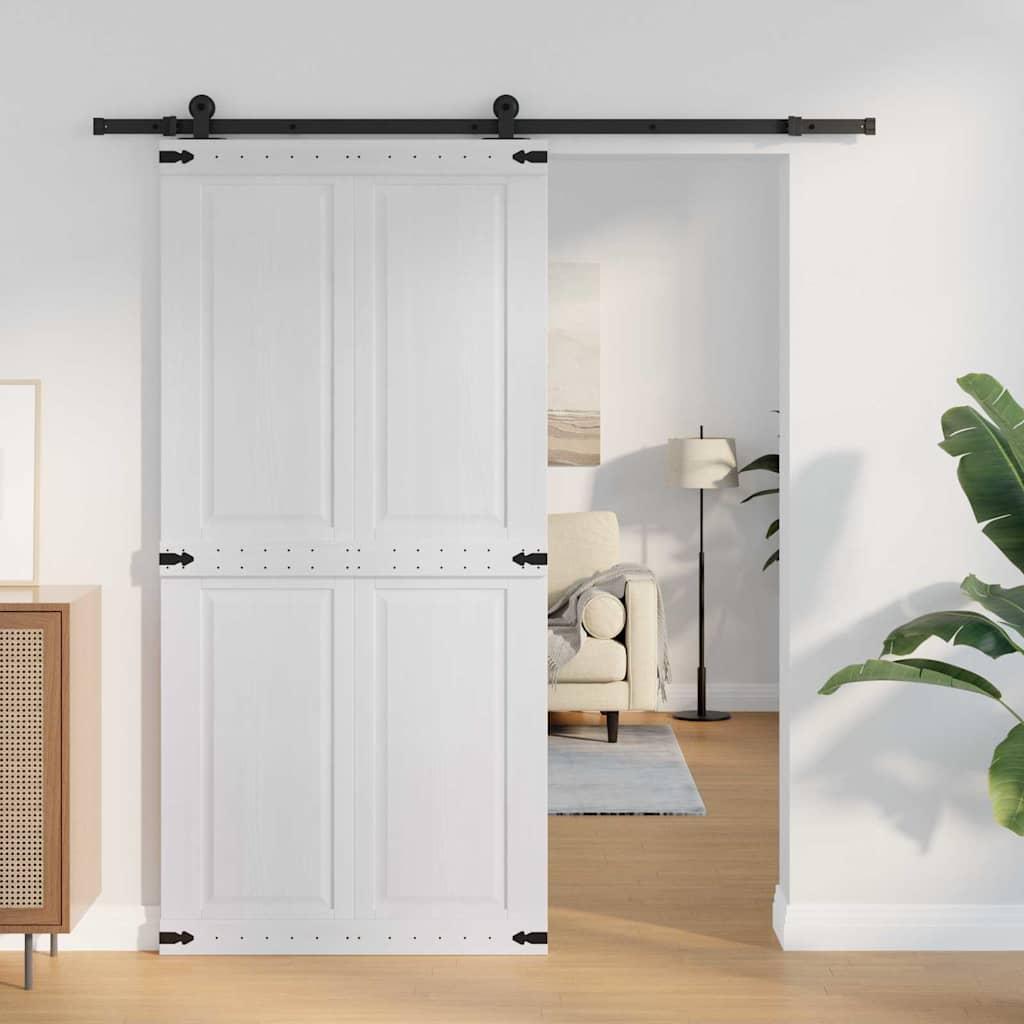 Skydedør Corona - hvid stalddør 100 × 210 cm i massivt fyrretræ