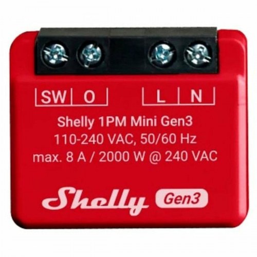 Shelly Mini 1PM Gen3 Wi‑Fi switch med Bluetooth 4.2