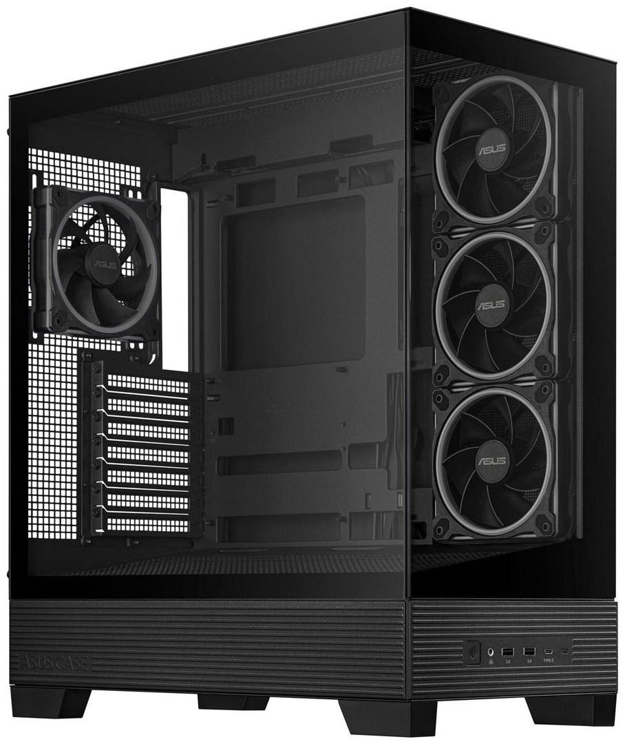 ASUS A32 PLUS - sort ATX PC-kabinet med glas og ARGB