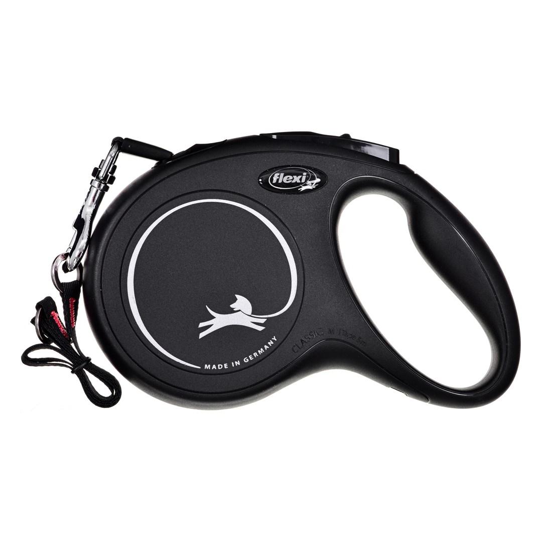 flexi New Classic 5 m rulleline til hund – M, sort billede