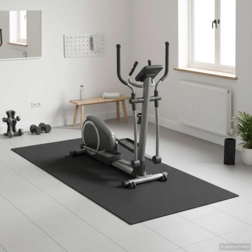 Beskyttelsesmåtte til træningsudstyr - sort 200 × 90 × 0,6 cm, høj densitet PVC