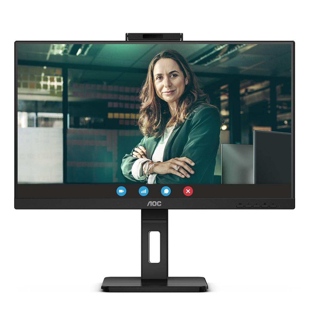 AOC Q27P3QW 27" QHD skærm - IPS, 75 Hz, webcam og højdejusterbar - Sort billede