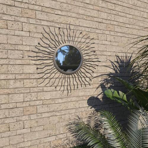 Vægspejl til haven Sunburst 60 cm sort