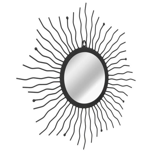 Vægspejl til haven Sunburst 60 cm sort