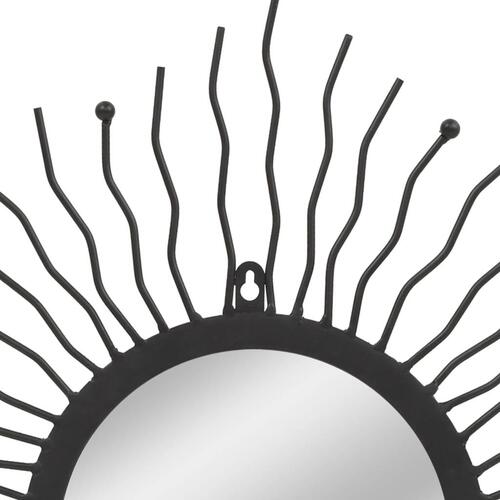 Vægspejl til haven Sunburst 60 cm sort