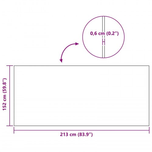 Sport Beskyttelsesmåtte Sort 213 x 152 x 0,6 cm PVC