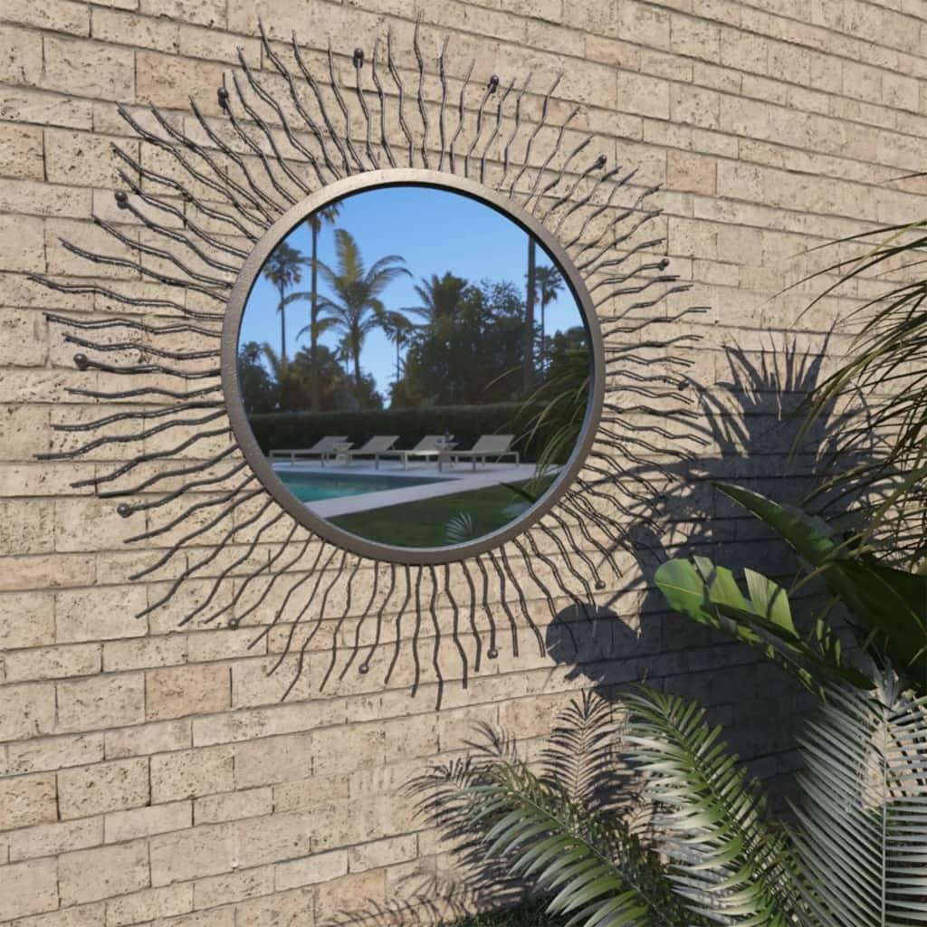 Vægspejl til haven Sunburst 80 cm sort
