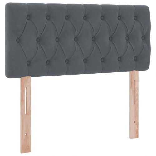 Opbevaringsseng med madras Mørkegrå 100 x 200 cm Fløjl