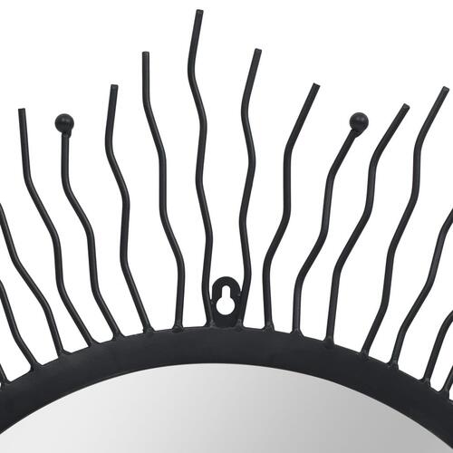 Vægspejl til haven Sunburst 80 cm sort