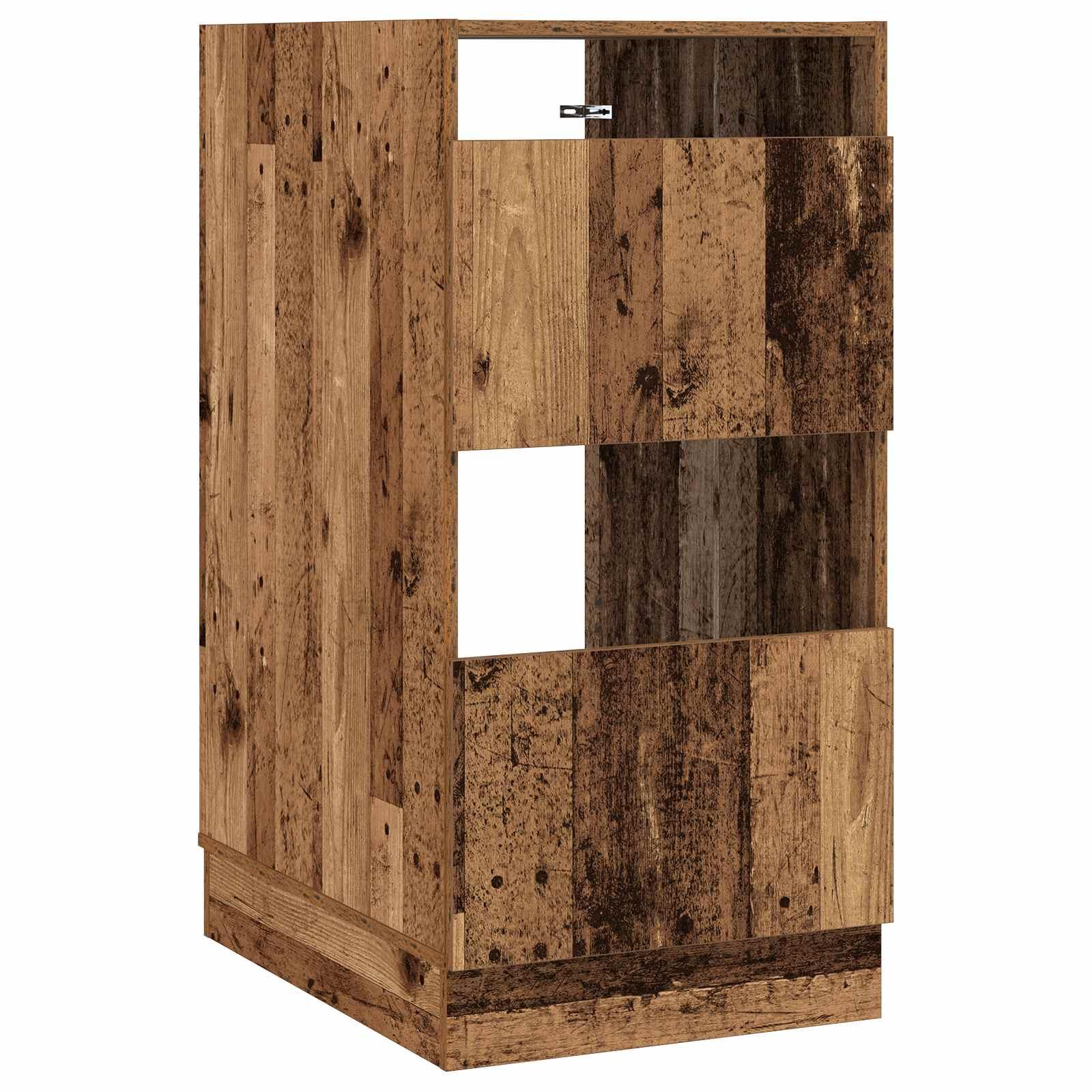 Vaskeskab med døre - gammelt træ look, 50 × 68 × 102 cm, konstrueret træ
