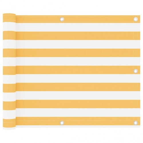 Altanafskærmning 75x300 cm oxfordstof hvid og gul