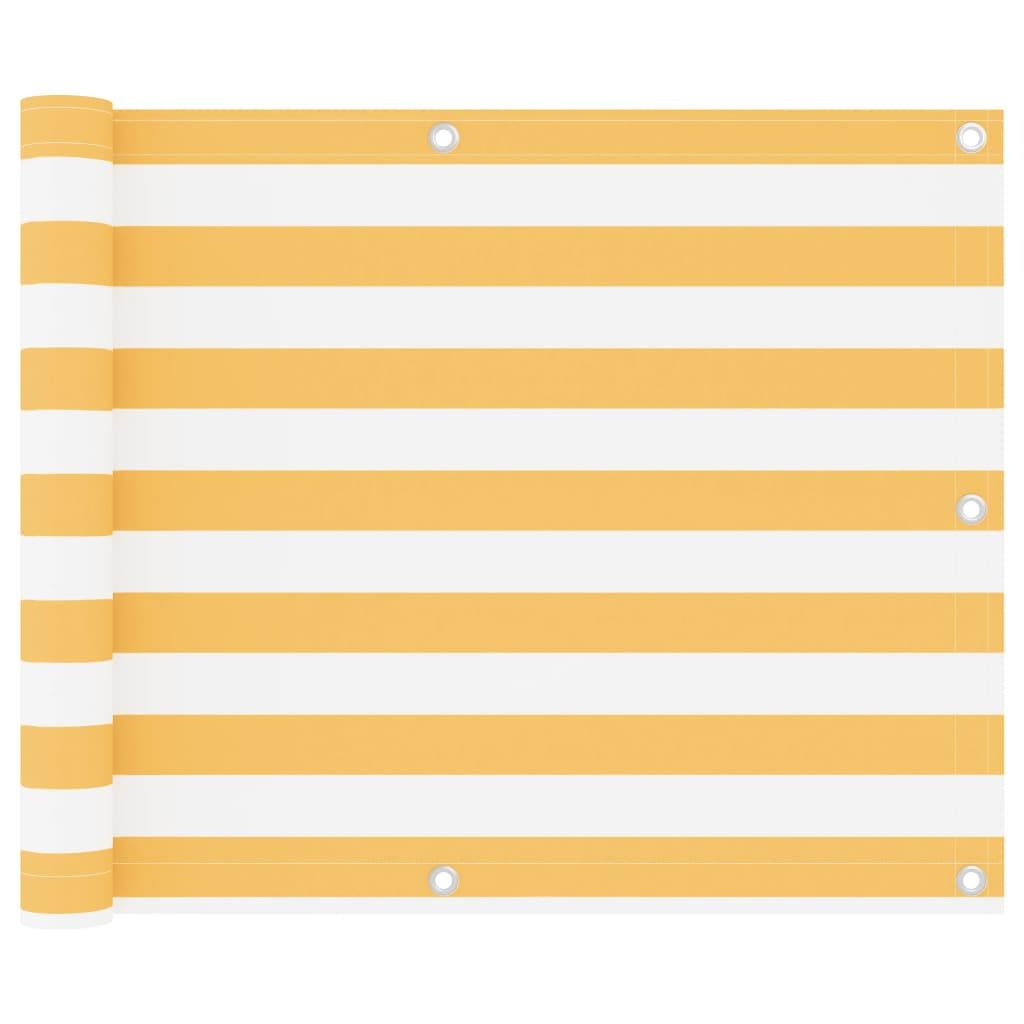 Altanafskærmning 75x300 cm oxfordstof hvid og gul