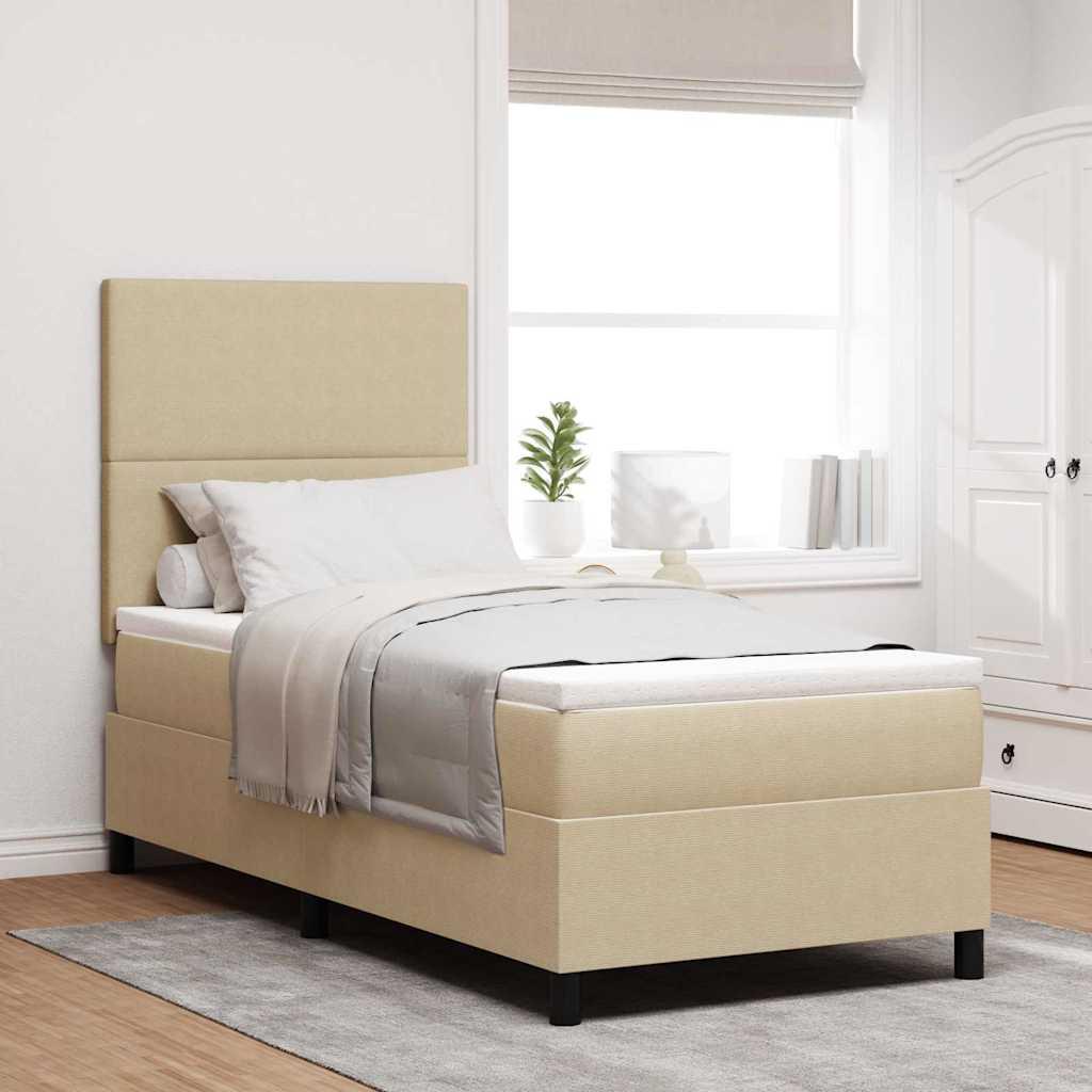Box spring seng Lys Grå og Hvid 80 x 200 cm Velourstof