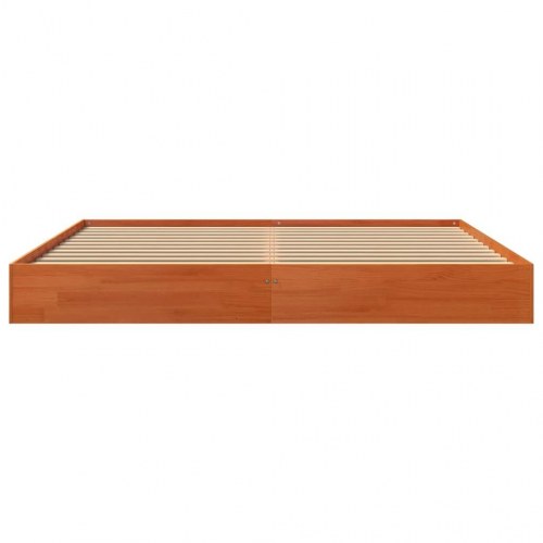 Sengeramme uden madras 200x200 cm massivt fyrretræ gyldenbrun
