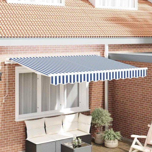 Reservedug til markise - blå/hvid stribet 3 × 2 m i polyester