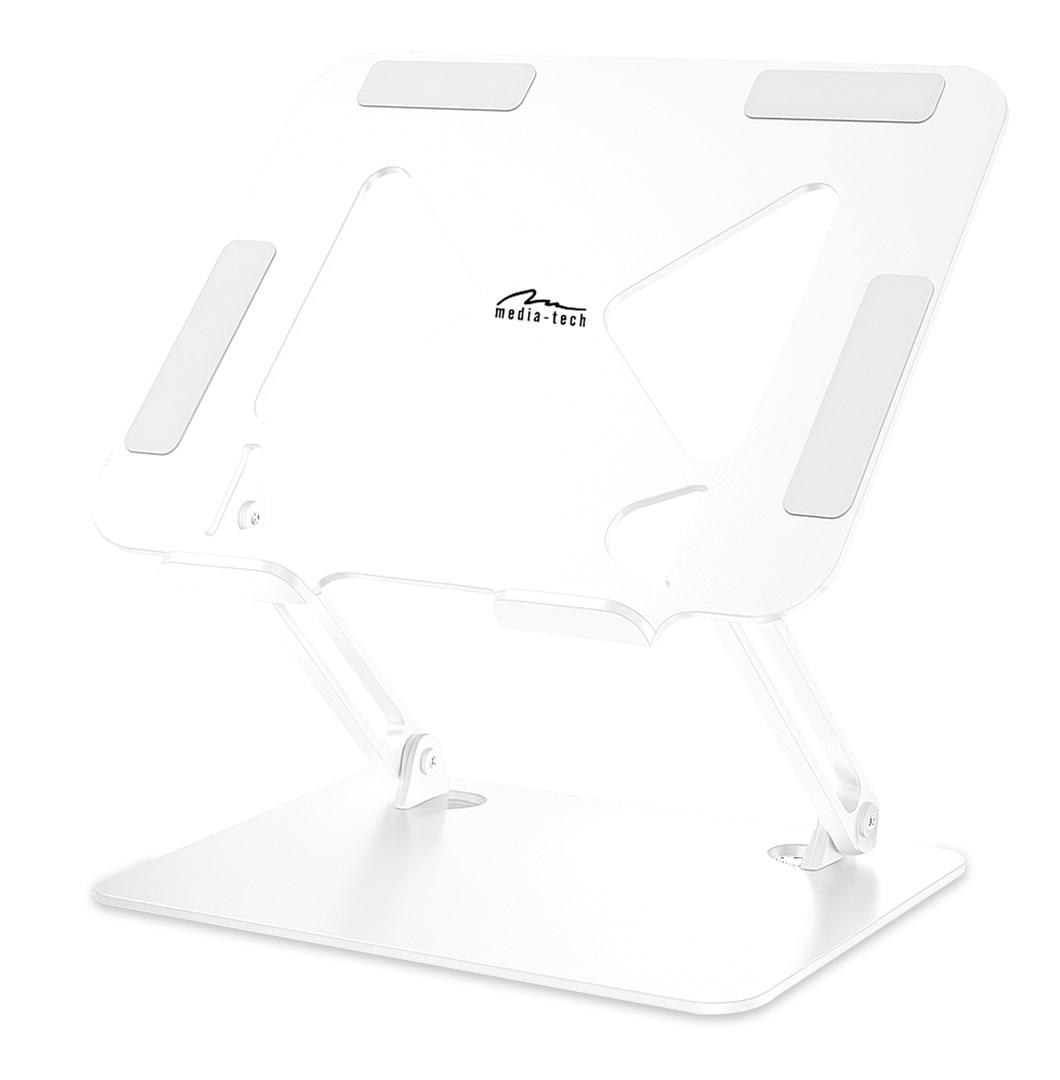 Media‑Tech MT2661W bærbarholder - justerbar laptop stand, hvid