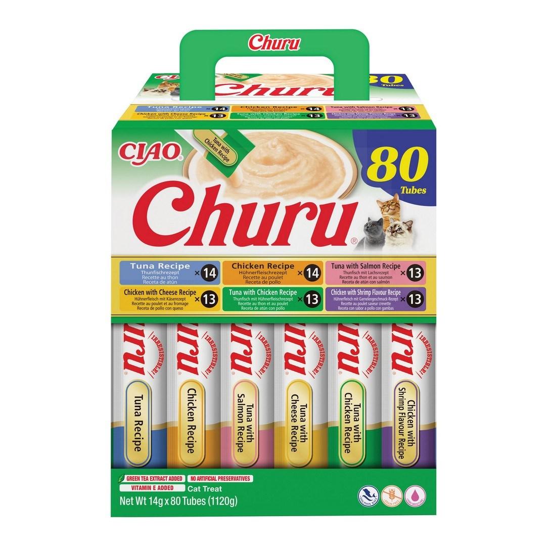 INABA Churu - kylling og tun mix kattegodbidder, 80 × 14 g