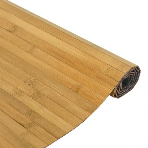 Gulvtæppe 100x500 cm rektangulær bambus naturfarvet
