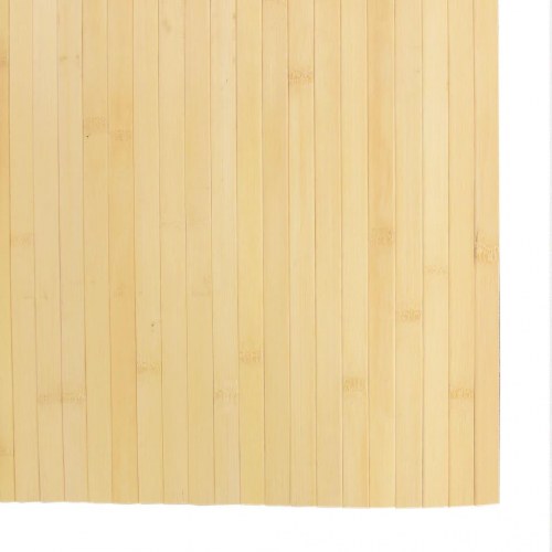 Gulvtæppe i bambus 80 x 500 cm rektangulært - lys naturfarve