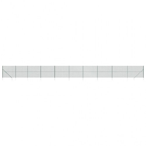 Trådhegn med jordspyd 2 × 25 m - grøn, galvaniseret stål med PVC