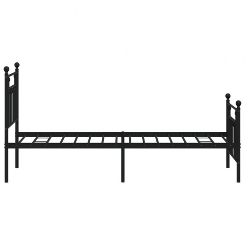 Sengeramme med gavl og fodgærde 75×190 cm - metal, sort