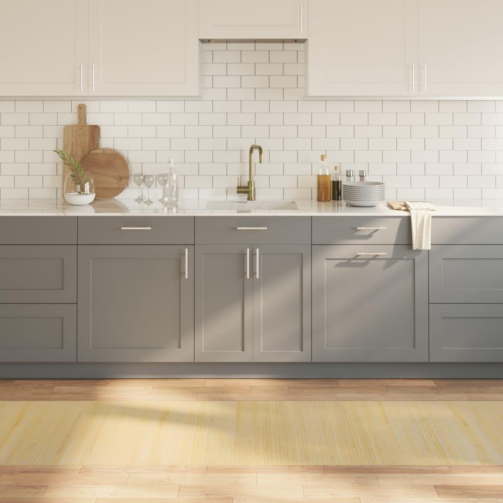 Gulvtæppe 70x400 cm rektangulær bambus lys naturfarvet