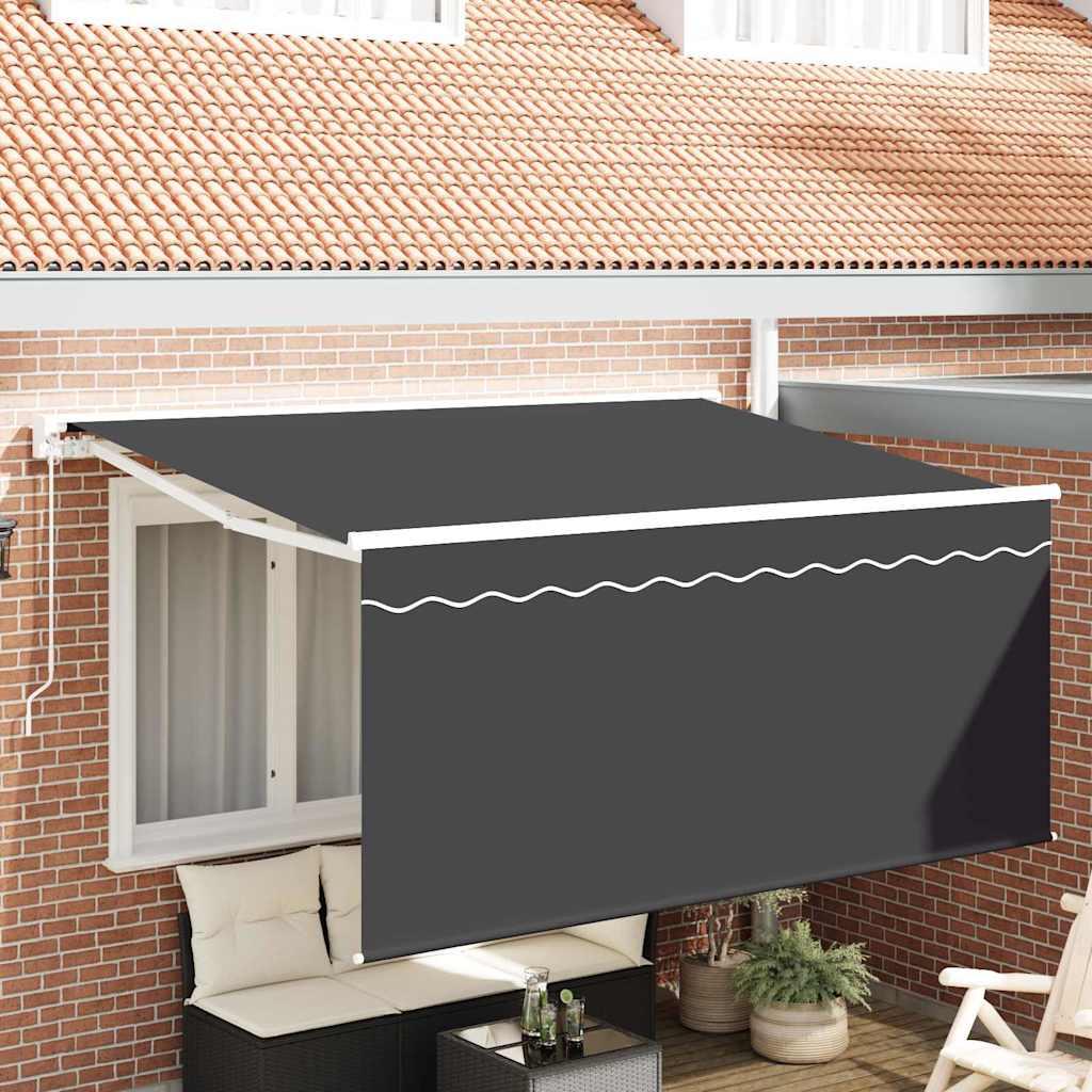 Utrækkelig Markise Stribet Antracit 300 x 200 cm Stof