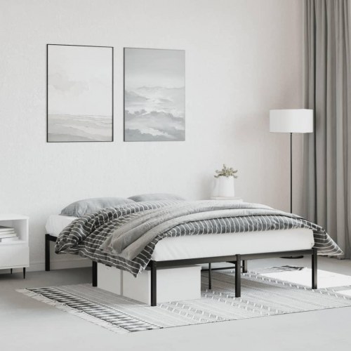 Sengeramme 140 x 190 cm i metal - sort