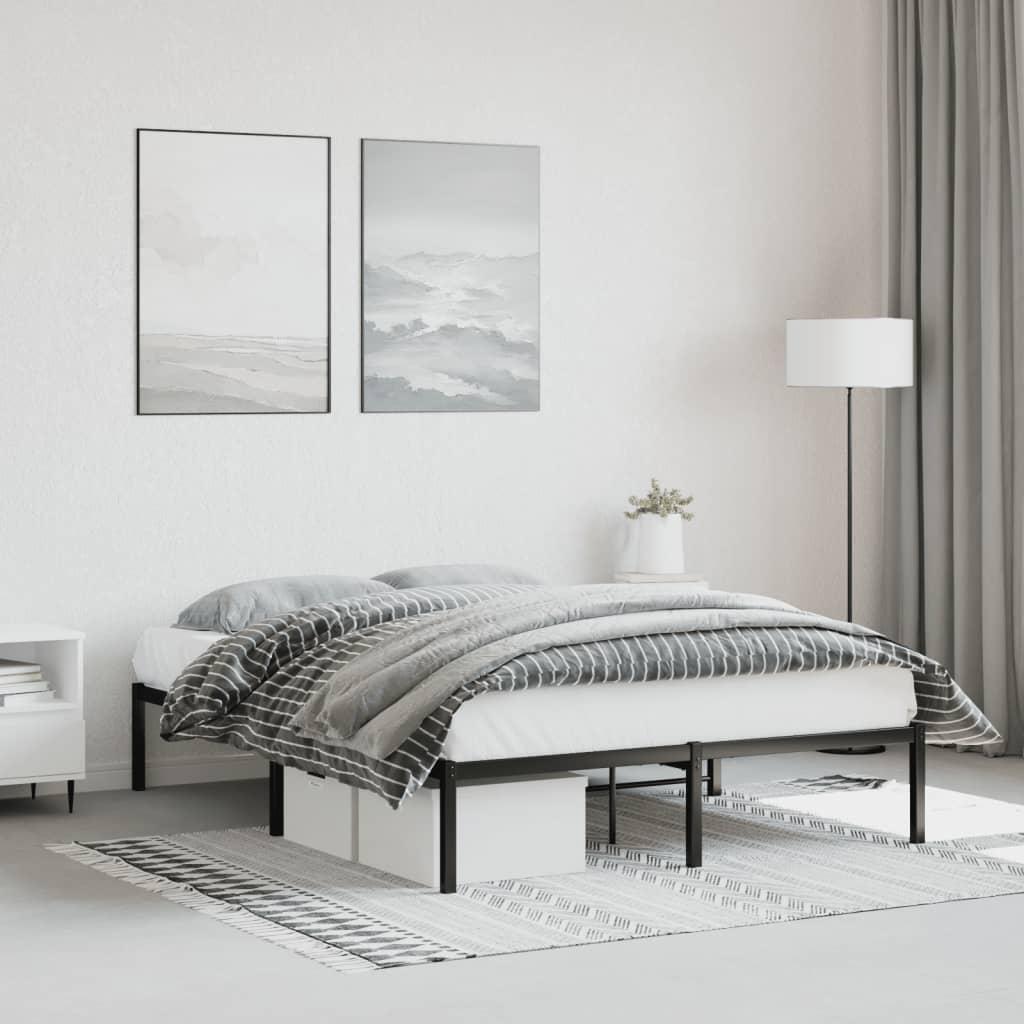 Sengeramme i metal 140 x 190 cm - sort platformsseng