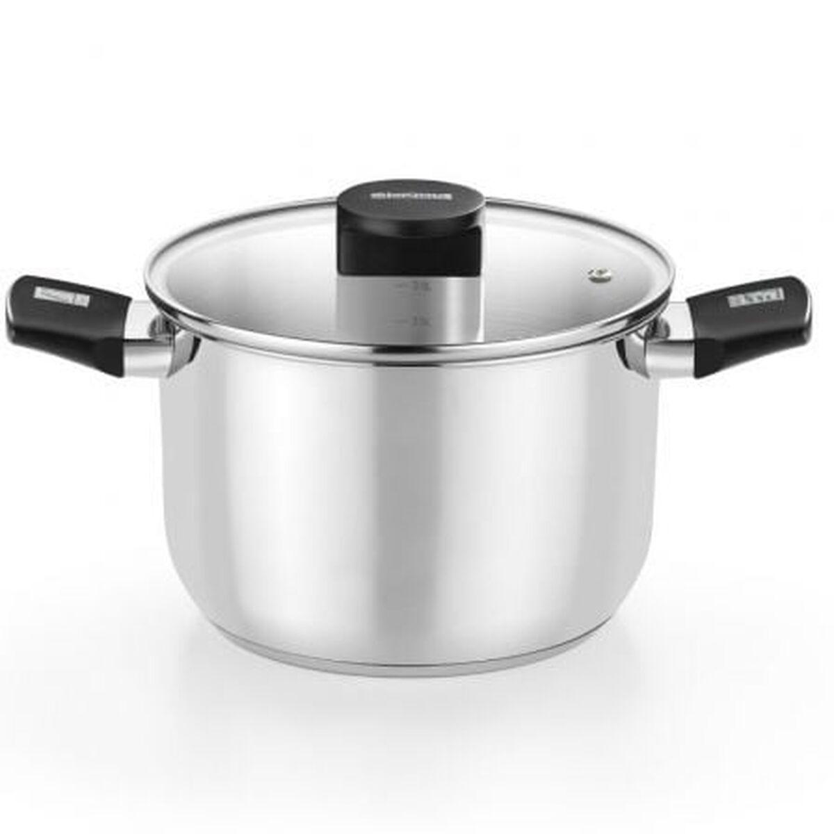 Monix Elite gryde med låg 30 cm - sort bakelit håndtag, rustfrit stål (OUTLET A)