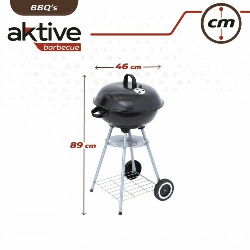 Kulgrill med låg 46 cm - Aktive kulgrill med hjul, sort