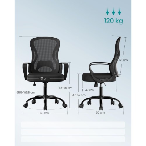 Ergonomisk kontorstol i mesh OBN043BH02 - Ink Black