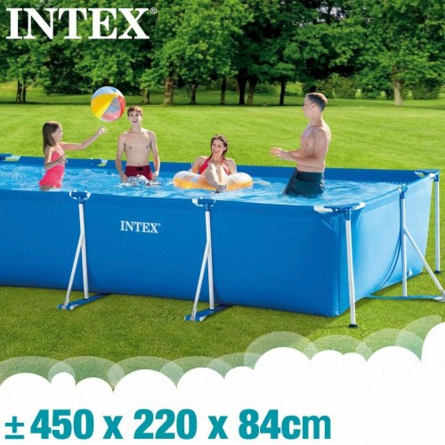 Intex Frame fritstående pool 450 × 220 × 84 cm - rektangulær, 7.127 l