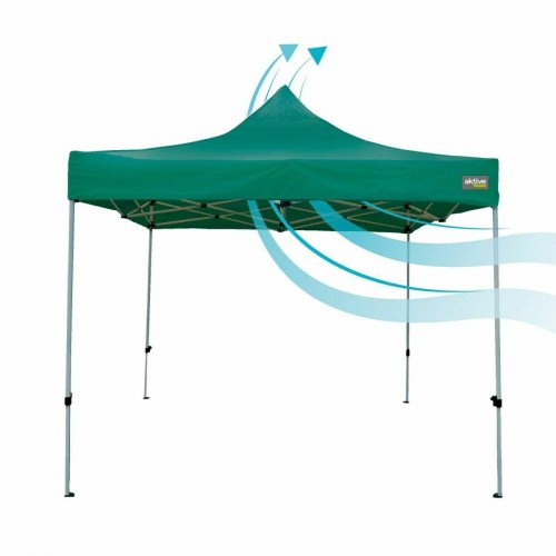 Aktive foldbar havepavillon 300 x 300 cm - grøn, højdejusterbar