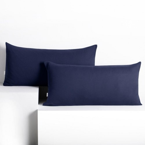 DecoKing Amber pudebetræk 40×120 cm – marineblå jersey, sæt af 2