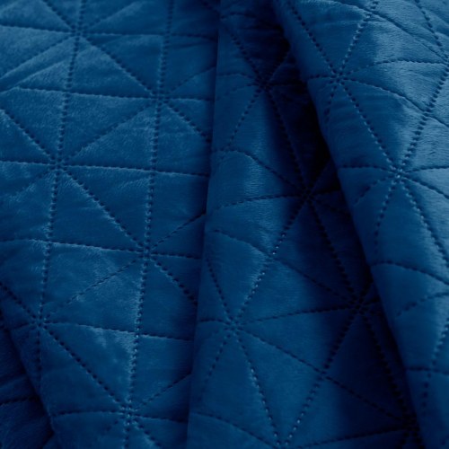 AmeliaHome LAILA sengetæppe 240x260 - indigo fløjl, glamourstil