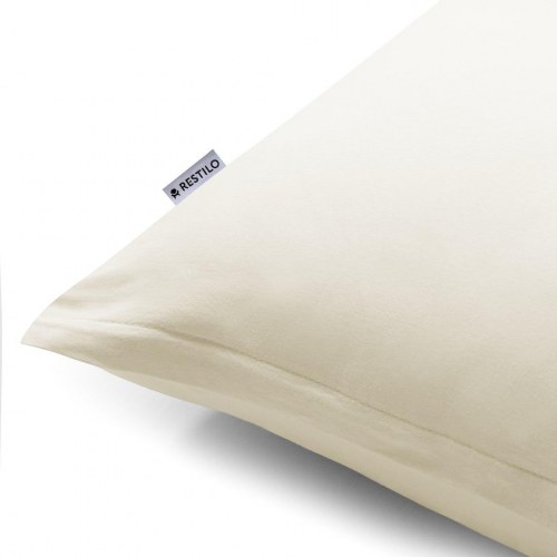 RESTILO Amber pudebetræk 40x200 - lys beige jersey med lynlås (sæt af 2)