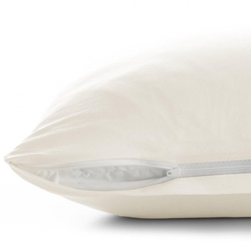 RESTILO Amber pudebetræk 40x200 - lys beige jersey med lynlås (sæt af 2)
