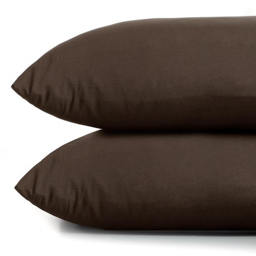 DecoKing Amber pudebetræk i jersey - mørkebrun 40×120 (2 stk)